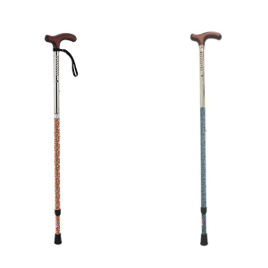 복지용구 지팡이 노인지팡이 할머니지팡이 실버용품 4발 SKL-020 꽃무늬 빗살무늬